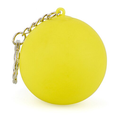 Additional Image 2 - a yellow ball keychain with a chain