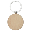 View Image 3 of 3 of Giovanni Beech Wood Round Keyring - Printed
