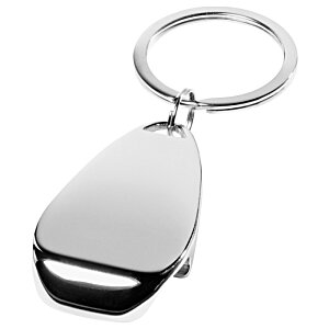 Additional Image 3 - a silver key chain with a black and white key ring