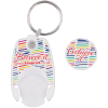 View Image 8 of 8 of Pop Coin Trolley Recycled Keyring - White