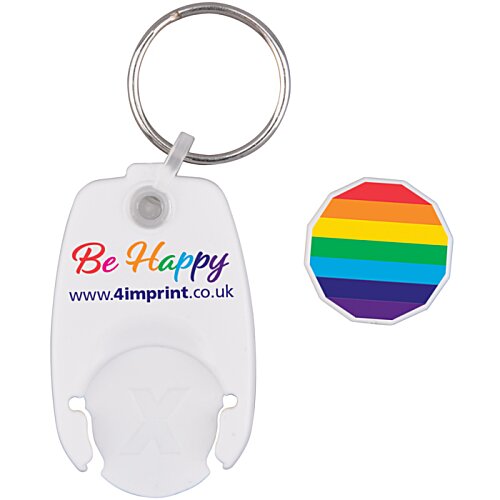 Additional Image 1 - a key chain with a rainbow circle