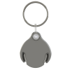 a grey key chain with a ring