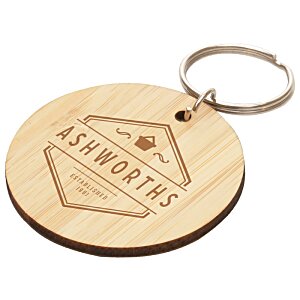 Additional Image 1 - a wooden key chain with a logo on it