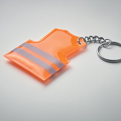 Additional Image 2 - an orange and grey reflective keychain