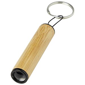 Additional Image 2 - a wooden keychain with a metal ring