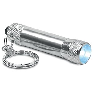 Additional Image 3 - a silver flashlight with a blue light