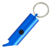 a blue whistle with a black circle