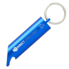 a blue key chain with a ring