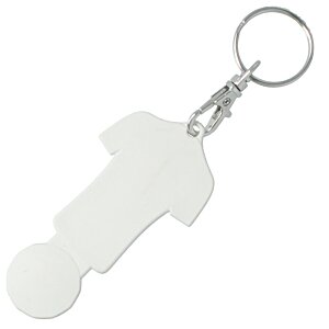 Additional Image 4 - a white key chain with a person in the shape of a man