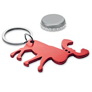 Additional Image 1 - a red key chain with a silver ring