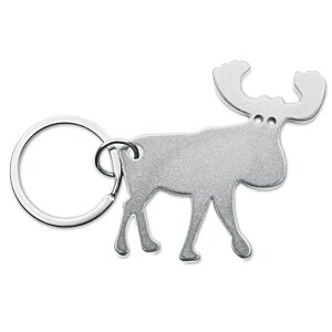 Additional Image 3 - a white moose keychain