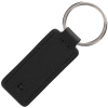 a black key chain with a ring