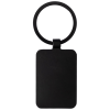 a black key chain with a ring