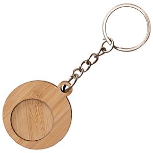 Additional Image 1 - a wooden key chain with a circle in the middle