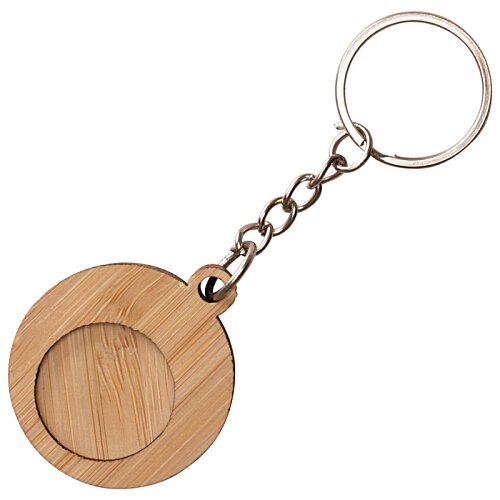 Additional Image 1 - a wooden key chain with a circle in the middle