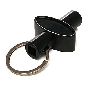 Additional Image 2 - a black keychain with a ring