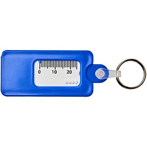Additional Image 1 - a blue keychain with a white label