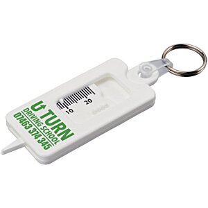 Additional Image 2 - a white key chain with green text
