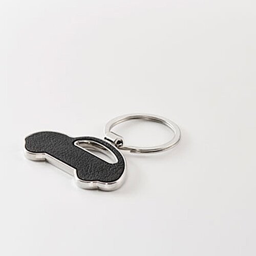 Additional Image 3 - a black keychain with a ring