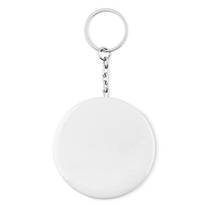 Additional Image 1 - a white circle keychain with a ring