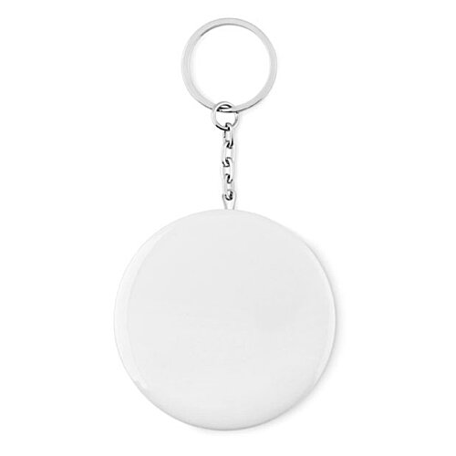 Additional Image 1 - a white circle keychain with a ring