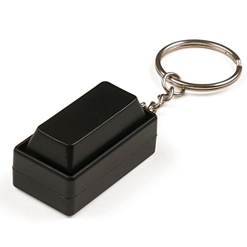 Additional Image 2 - a black key chain with a ring