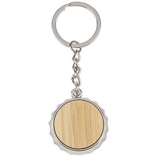 Additional Image 3 - a key chain with a round wooden circle