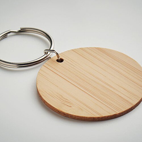 Additional Image 2 - a wooden keychain with a ring
