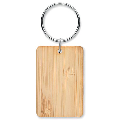 Additional Image 1 - a wooden rectangular keychain with a ring