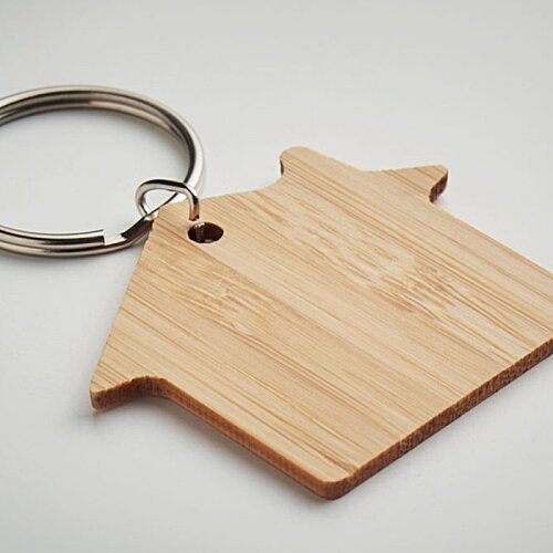 Additional Image 2 - a wooden house shaped keychain