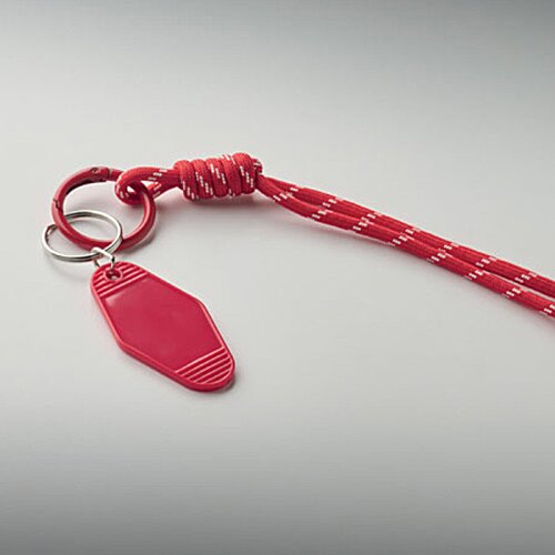 Additional Image 4 - a red key chain with a tag
