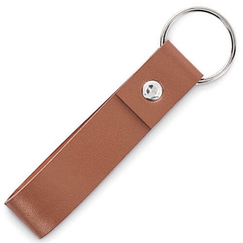 Additional Image 2 - a brown leather strap with a silver ring