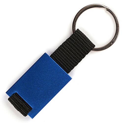 Additional Image 4 - a blue key chain with a black strap