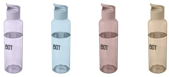 Collage of Sky Recycled Water Bottles in pastel colours