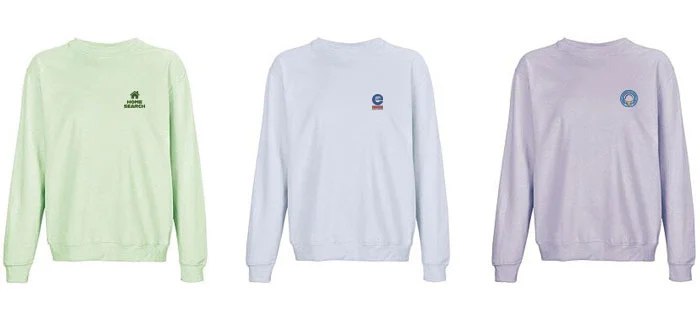 Collage of SOL's Columbia Sweatshirts in pastel colours