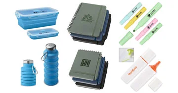 collage of imprinted new promotional products