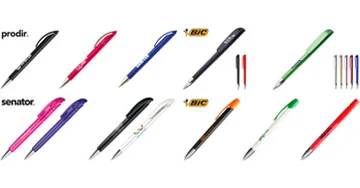 collage of pens with shiny nose cones