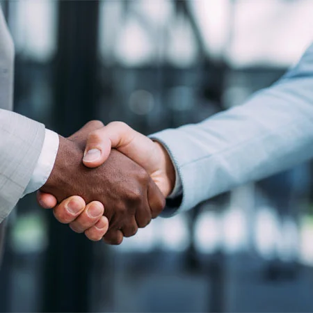 two people shaking hands