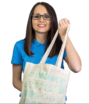 Corrine with the Eden Organic Cotton Shopper