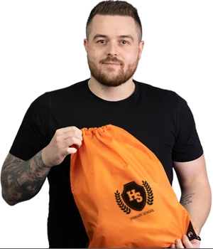 James with the Oriole RPET Drawstring Bag