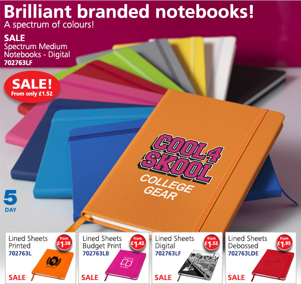 Spectrum Medium Notebook - Lined Sheets - Digital Print
