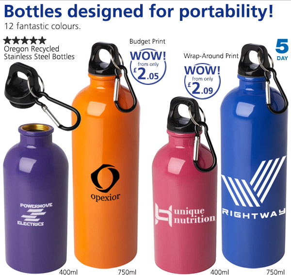Oregon Recycled Stainless Steel Bottle - Budget Print