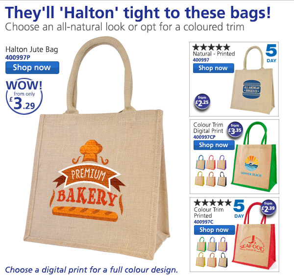 Halton Jute Bag - Natural - Digital Print